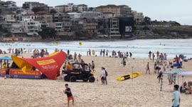 Christmas Day at Bondi Beach in Sydney, Australia