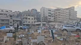 Gaza Hospital Courtyard Turns Makeshift Cemetery