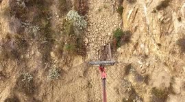 Repair of The Storm-Damaged State Route 2 in Kagel Canyon, USA