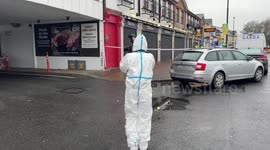 Cordon in place at Dublin steakhouse, Ireland after shooting on Christmas Eve