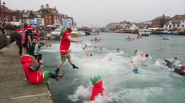 Annual Weymouth, Dorset Christmas Day Harbour Swim 400 Take Part