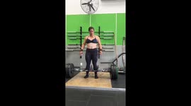 Weightlifting mishap: sock slip leads to barbell tumble