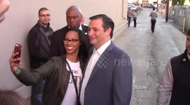 Ted Cruz talks and poses for selfies after Jimmy Kimmel Show