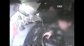 Bus crashes lorry because bus driver plays with phone while driving