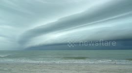 Beautiful shelf clouds during a storm in Florida
