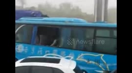 Massive pile-up on motorway in China