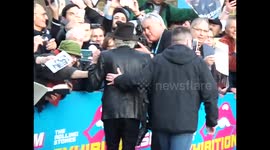 Keith Richard greets fans  at the private view launch of the Rolling Stones exhibition Exhibitionism at the Saachi Gallery , Sloane Square ,Chelsea, London