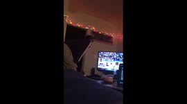 Guy's ecstatic reaction to Villanova's NCAA basketball game winning shot 2016