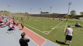 Kickball player executes incredible frontflip to land safely home