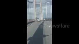 EDT Lorry blown over on bridge