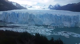 Chunks of ice break off 22-storey glacier in Argentina