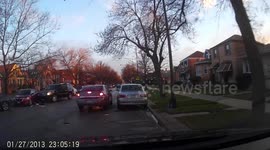 Sleepy driver hits four parked cars