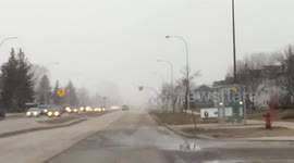 'Wall of snow' in Winnipeg City, Canada