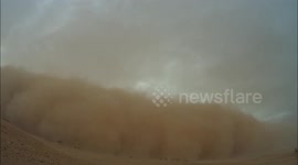 Dramatic sandstorm in Moroccan desert