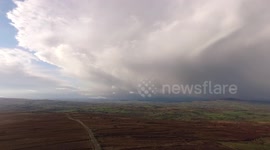 Moody drone footage of a storm cell in Northern Ireland