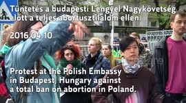 Budapest Protest against a total ban on abortion in Poland.