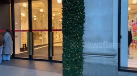 Shoppers queue outside Selfridges for Boxing Day sales