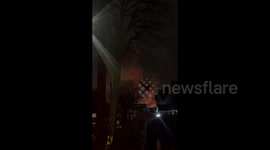 UK: Industrial Fire Breaks Out In West London On Christmas