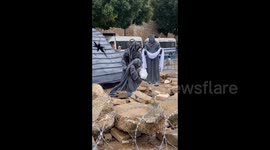 Palestine: Sculpture Of Devastated Nativity Cave Displayed In Bethlehem
