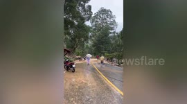 Homes flooded from heavy rain in southern Thailand