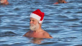 Boxing Day swim in Minster on Sea, Kent, UK
