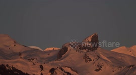 4K Cold Moon December 26,  2023 Full Moon rising in Swiss Alps  3x timelapse