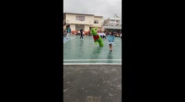 Grinch Slips and Falls