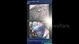 Dashcam shows bus driver fainted and the vehicle rushed into the opposite traffic