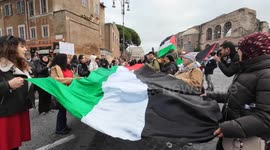 People Hold 'Palestine Calling' Demonstration in Rome, Italy