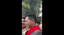 Butterfly flies around newlyweds on their wedding in China