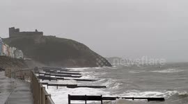 Storm Gerrit making landfall in North Wales. Rough seas and high winds approaching 70mph