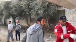 Palestinian Rescuers At Work In Central Gaza