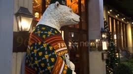 The IVY Kensington at Christmas 2023 - families enjoy pictures with Polar Bear