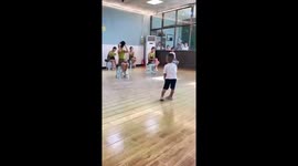 Little boy shows off Latin dance moves to sister's friends