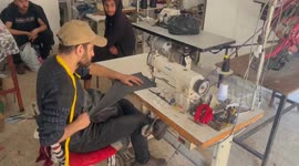 Tailors in Gaza resort to manual labor to operate sewing machines amid power shortage