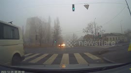 CCTV The morning flight through Odesa was caught on the car  video recorder camera.
