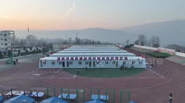 First post-quake class in make-shift classrooms in NW China