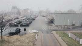 Heavy Snowfall in Cedar Rapids, IA, USA