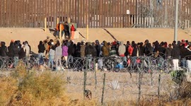 Migrants on US/Mexico Border in Juarez, Mexico