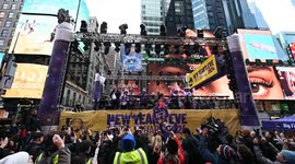 Times Square Confetti Test Ahead Of 2024 New Year's Eve in New York, USA