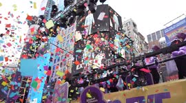 Confetti test ahead of New Year's Eve celebration in New York, USA