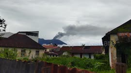 ERUPTION OF MOUNT MARAPI, WEST SUMATRA, SOME AREAS POURED WITH VOLCANIC ASH