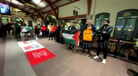 Pro-Palestine Protest At Sweden's Gothenburg Station