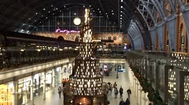 St Pancras International on New Year eve with dozens of Eurostar trains to continent cancelled due to tunnel flooding