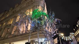 Weird Christmas parcel art outside of Fenwicks in London