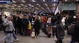 Eurostar London St Pancras starts again after a 24 hr shutdown due to flooding