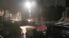 Torrential rain and strong winds lash Hackney, east London on December 30th