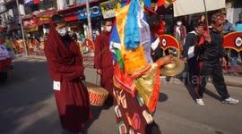 Nepalese take part in the Tamu Losar or New Year parade in Nepal
