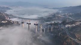 Three Gorges Hub Maoping Port Railway Construction Site in Yichang, China