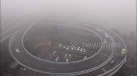 The City Under Heavy Fog in Yichang, China